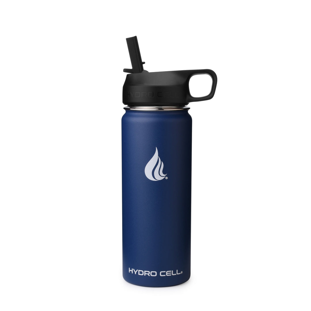 18oz Navy Blue Hydro Cell Wide Mouth Stainless Steel Water Bottle