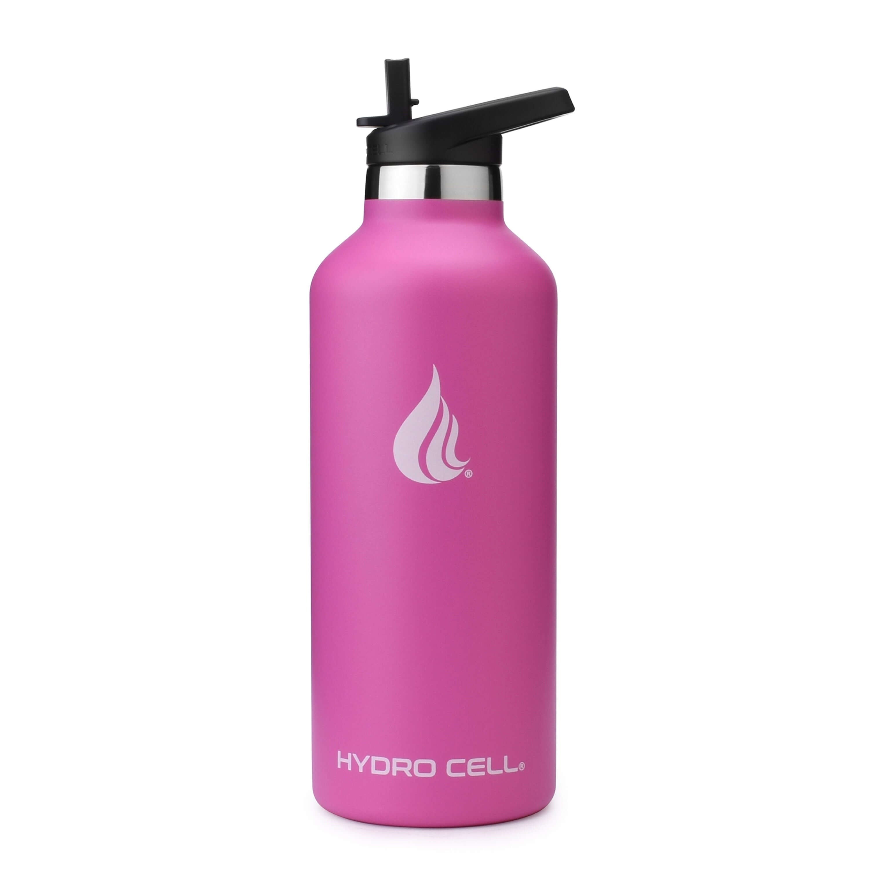 Aqwzh 32 oz Pink Stainless Steel Water Bottle with Wide Mouth, Straw, and Lid, Size: 3.9 inch x 3.9 inch x 11 inch
