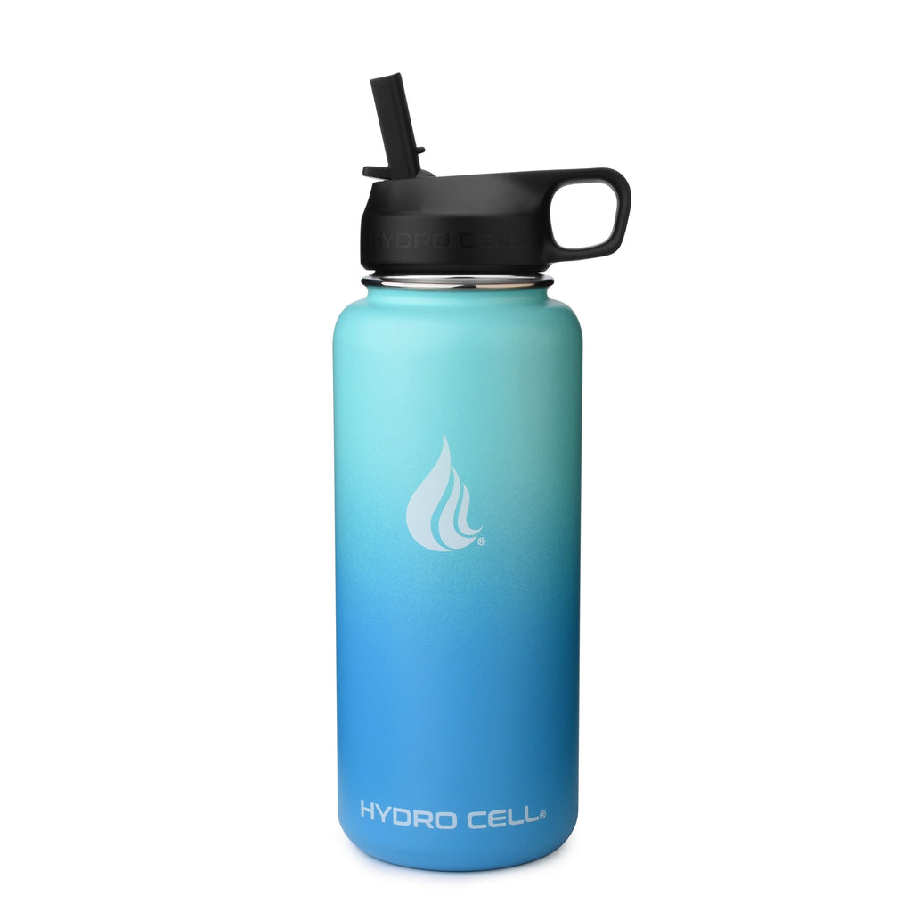 32oz (Fluid Ounces) Wide Mouth Hydro Cell Stainless Steel Water Bottle  Teal/Blue