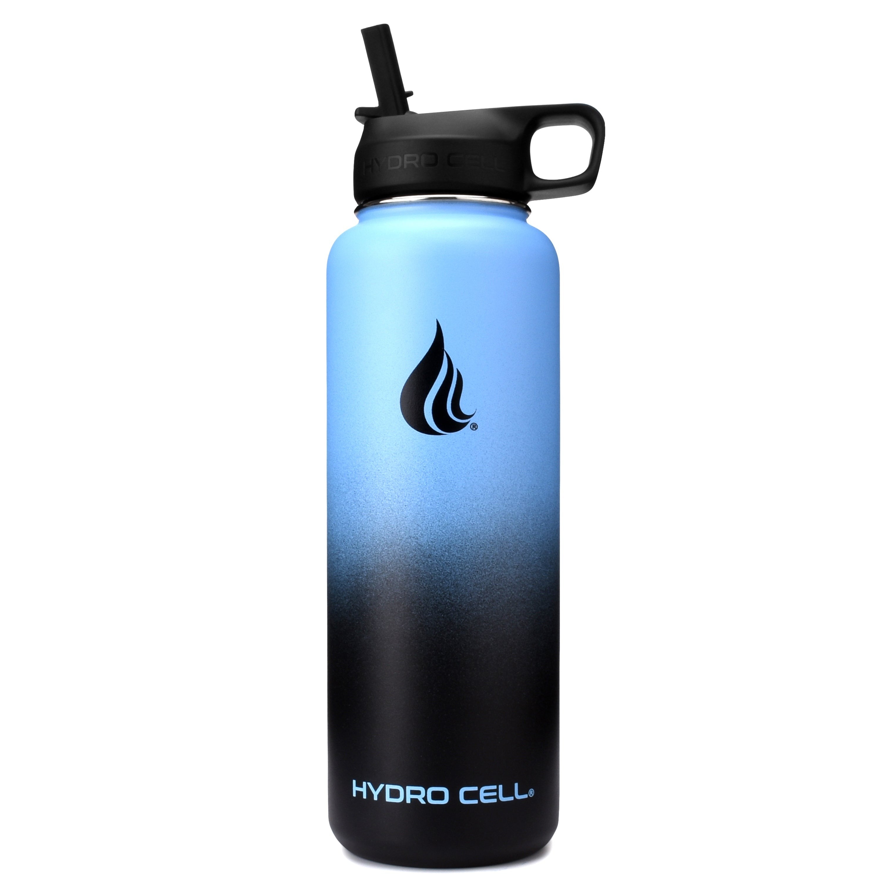 Hydrology Water Bottle 40 oz. Blue Sports Flask with 3 Lids, Minor Box  Damage