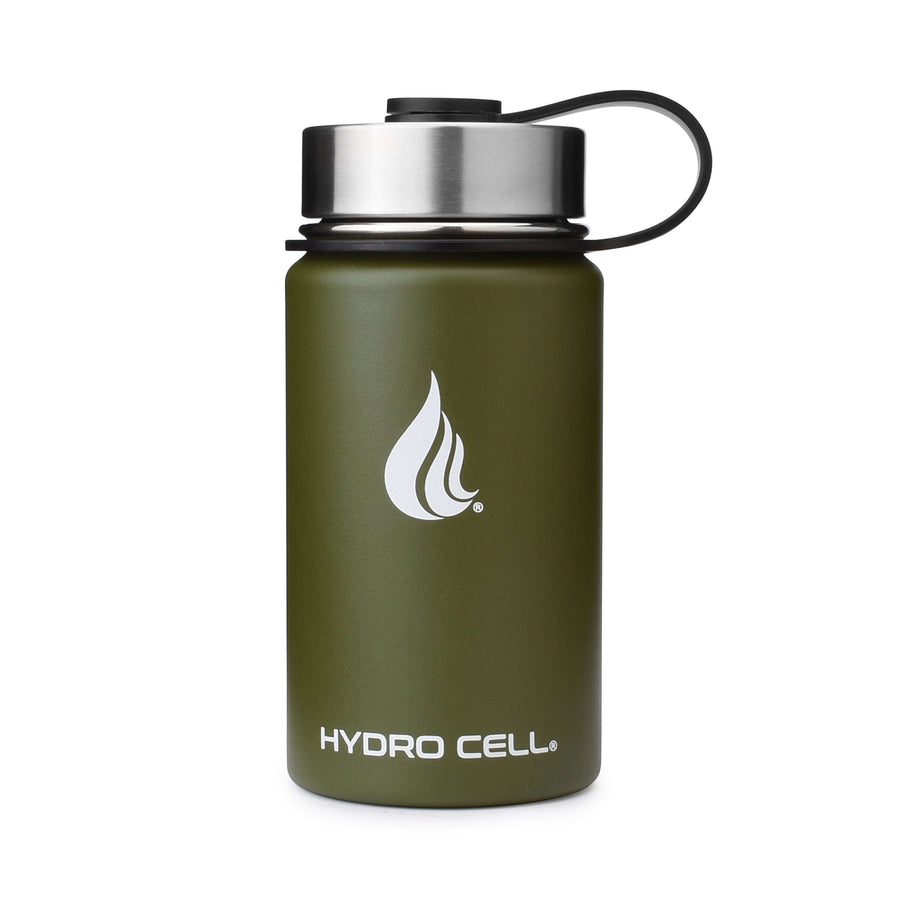 Hydro Cell Stainless Steel Water Bottle w/Straw & Wide Mouth Lids